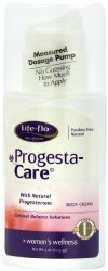 Life-Flo Progesta-Care with  Natural Progesterone Body Cream, Women’s Wellness, 4-Ounce Bottle