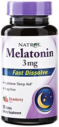 Natrol Melatonin 3mg Fast Dissolve Tablets, Strawberry, 90-Count