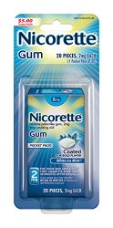 Nicorette Nicotine Gum White Ice Mint 2 milligram Stop Smoking Aid 20 count