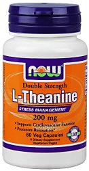 Now Foods, L-Theanine 200 Mg, Veg-Capsules, 60-Count