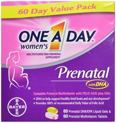 One A Day Women’s Prenatal Vitamins, 60+60 Count