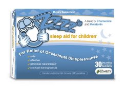 OZzzz’s Sleep Aid for Children-30 Fruit Flavored, EZ Melts (fast-melting) Tablets. Pediatrician Recommended. All Natural. Guaranteed Results!