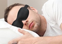 PLEMO Sleep Mask, Ultra-Soft Silky Contoured Lightweight Eye Mask, Breathe-Easy Eye Shade Cover for Bedtime & Travel, One Size Black
