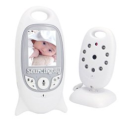 Sourcingbay 2.4 GHz Digital Video Baby Monitor Two-Way Audio With 2.0″ Color LCD Screen Night Vision Temperature Monitoring Built-In 8 Lullabies