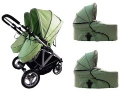 Stroll-Air 2013 My Duo Stroller WITH 2 Bassinets (Green)