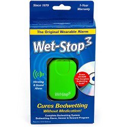 Wet-Stop3 Green Bedwetting Enuresis Alarm with Sound and Vibration, Comes in 3 Color Options, Curing Bedwetting For Over 35 Years