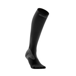 2XU Men’s Elite Compression Performance Sock (Black/Grey, Medium)