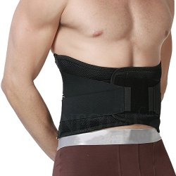 Adjustable Deluxe Double Pull Lumbar Brace / Lower Back Belt, Pain Relief, Breathable Material – WIDE Back Support – NEOtech Care? Brand – Black Color – Size L
