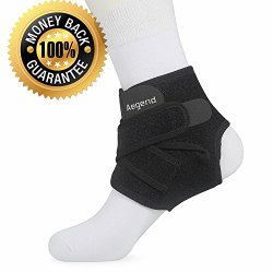 Aegend Sports Breathable and Adjustable Neoprene Ankle Support Wraps [Legend Protector Series], Black, One Size
