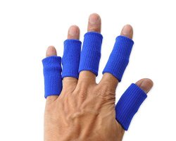 Aolikes 10PCS Sports Elastic Finger Sleeve Protector, Blue