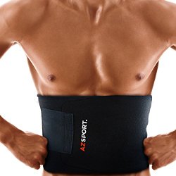 AZSPORT Waist Trimmer – Adjustable Ab Sauna Belt to help you shed the excess Water weight and tone your mid section. Black Color – One Size Fits up to 50 Inches