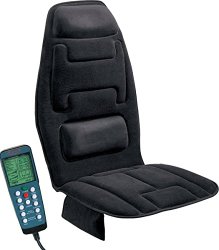 Comfort Products 60-2910 10-Motor Vibration Massage Seat Cushion with Heat, Black