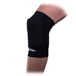 COOLOMG Pad Crashproof Antislip Basketball Leg Knee Short Sleeve Protector Gear (1 Piece), Black, Small