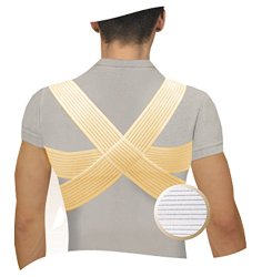 DELUXE POSTURE CORRECTOR Shoulder & Back Support Brace, Unisex Medical Band, Clavicle Splint Belt (Large)