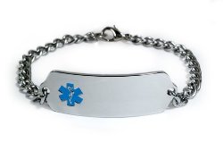 DO NOT RESUSCITATE Medical ID Alert Bracelet with Embossed emblem from stainless steel. Style: Classic wide, premium series.