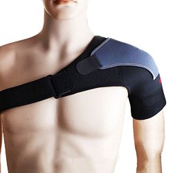 Easywin® Unisex Light Weight Adjustable Gym Sports Single Shoulder Compression Brace Support Strap Wrap Belt Band Pad — Left Shoulder