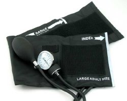 EMI Manual Blood Pressure Cuff – Black Plus Carrying Case (Large Adult (33 cm to 51 cm))