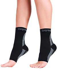 Foot Sleeves (1 Pair – M) Best Plantar Fasciitis Compression for Men & Women – Heel Arch Support/ Ankle Sock