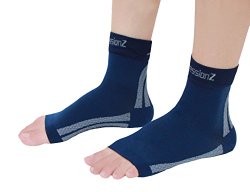 Foot Sleeves (1 Pair – Navy M) Best Plantar Fasciitis Compression for Men & Women – Heel Arch Support/ Ankle Sock