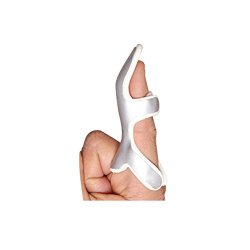 Frog Finger Splint | Foam Lined, Malleable Metallic Splint to Align and Stabilize the Fractured or Injured Distal Finger (Medium (2″- 3″))