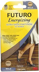 Futuro Ultra Sheer Pantyhose for women, French Cut, Nude, Small, Mild (8-15mm/Hg)