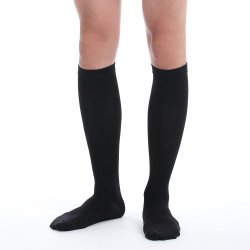Fytto Style 1067 Men’s Comfy Travel and Dress Compression Socks, 15-20mmHg, Knee High, Large, Black