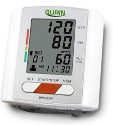 Gurin Professional Wrist Digital Blood pressure Monitor – 2 User with Heart Health and Hypertension Indicator