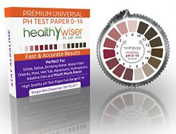 HealthyWiser – pH Paper Full Range 0-14 with Dispenser And Easy To Match Color Chart, Universal Application, Results in Seconds, 16.4 Ft Roll