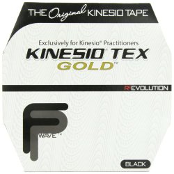 Kinesio Tex Gold Water Resistant Tape, Black, 2 Inches X 103.3 Feet