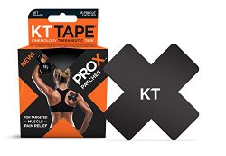 KT TAPE PRO X Kinesiology Tape, Elastic Sport Patches, 15 Pack, Jet Black