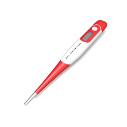 Lite Sensations DT-K111B All In One Digital Thermometer For Fever Measurement – Flexible Tip – FDA Approved – Orange.
