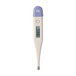 MABIS Clinically Accurate Digital 60-Second Thermometer with Peak Temperature Tone Beeper, for Oral, Rectal and Underarm Use, For Kids and Adults, Purple and White