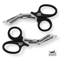 Madison Supply, Premium Quality Stainless Steel EMT Shears, Medical Trauma Scissors, (2-Pack)