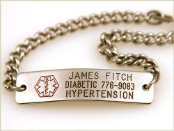 Medic ID Bracelet – Custom Engraved – Hypo-allergenic Stainless Steel – Choice of engraving and chain length