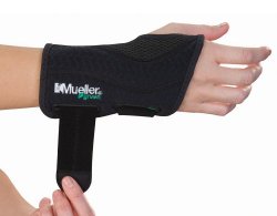 Mueller Fitted Wrist Right , Black, Large/XLarge