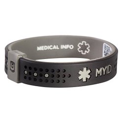 MyID Sleek Emergency ID Bracelet Black