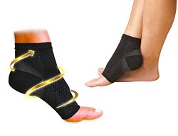 Set of 2 Compression Foot Ankle Angel Sleeve – Heel Pain, Plantar Fasciitis (Small/Medium)
