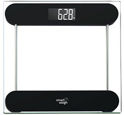 Smart Weigh Precision Digital Vanity / Bathroom Scale, “Smart Step-On” Technology, Tempered Glass Platform and Large Backlight Display