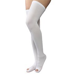 Therafirm Anti-Embolism Stocking Thigh High Open Toe, White, XX-Large