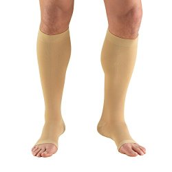 Truform 0865, Compression Stockings, Below Knee, Open Toe, 20-30 mmHg, Beige, Medium