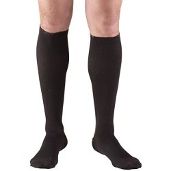 Truform 1954, Men’s Dress Style Compression Socks, Over-the-Calf Length, 30-40 mmHg, Black, X-Large