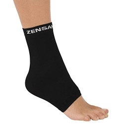 Zensah Unisex Adult Ankle Support, Black, Small/Medium