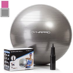 Silver Exercise Ball, GYM QUALITY by DynaPro Direct, More colors and sizes available