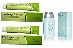 2 Pack Contragel Green Contraceptive Gel 60ml + Yes! 25ML Water Based Lubricant Bundle