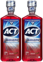 ACT Alcohol Free Anticavity Fluoride Rinse-Cinnamon-18 oz, 2 pk