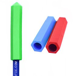 ARK’s Krypto-Bite – Made in the USA Chewable Pencil Topper Tubes (Red/Green/Blue Combo – 1 of Each Toughness)