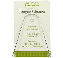 Banyan Botanicals Tongue Cleaner – Stainless Steel – Made in the USA – Reduces the toxins and bacteria on the tongue