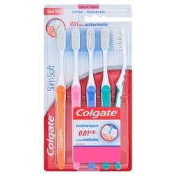 Colgate SlimSoft Compact Ultra Soft Bristles Toothbrush 5pcs