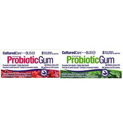 CulturedCare Oral Probiotic Blis-K12, 2 Packs Gum x 8 pieces SAMPLER PACK