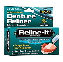 D.O.C. Reline-It, Denture Reliner, Zinc Free – 2 Count / Pack, 3 Pack